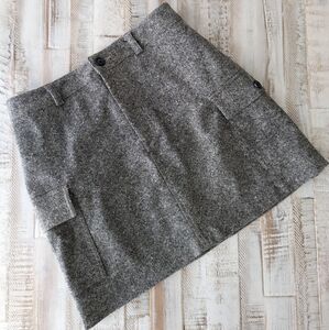 J.CREW Tweed Wool Mini Cargo Skirt, Size 6